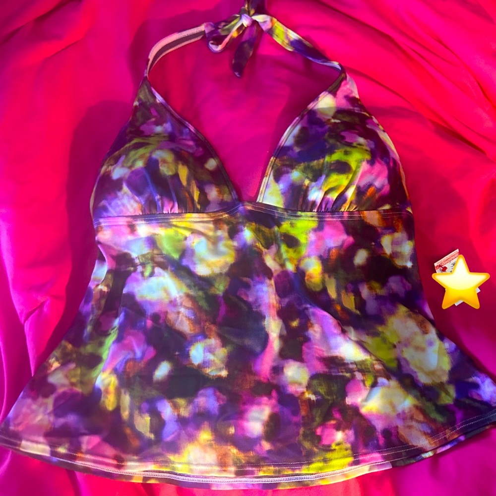 Colorful halter top (swimwear material) size small